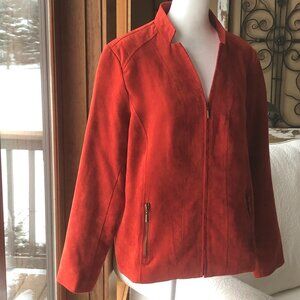 Studio Works Size 14P Fully Lined Zip Up Blazer Jacket Auburn Color